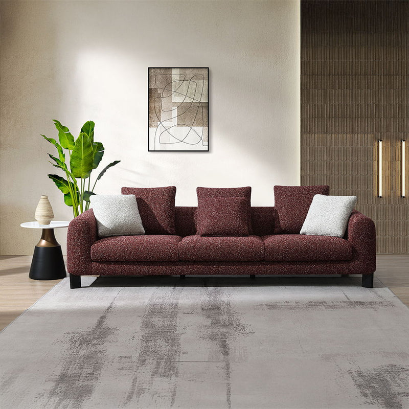 Mardi - Sofa With 6 Pillows - Maroon Tweed - R&R Furniture Gallery (Fountain Valley, CA)