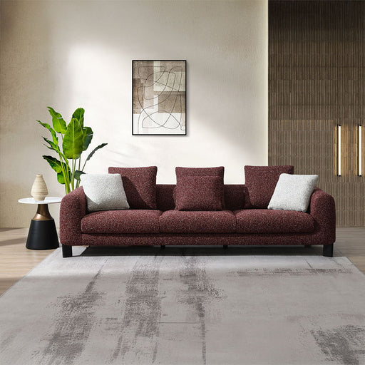 Mardi - Sofa With 6 Pillows - Maroon Tweed - R&R Furniture Gallery (Fountain Valley, CA)