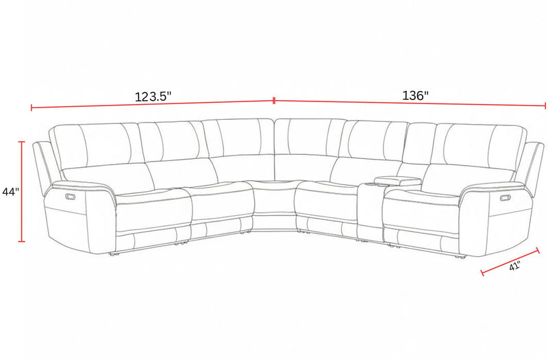 Easton - Power Reclining Sectional With Power Adjustable Headrests