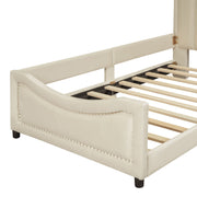 Upholstered Daybed With Classic Stripe Shaped Headboard - R&R Furniture Gallery (Fountain Valley, CA)