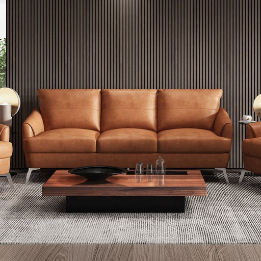 Safi - Sofa - Cappuccino Leather - R&R Furniture Gallery (Fountain Valley, CA)