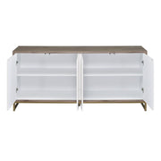 Paavan - Console Cabinet - White Marble Print Oak & Champagne - R&R Furniture Gallery (Fountain Valley, CA)