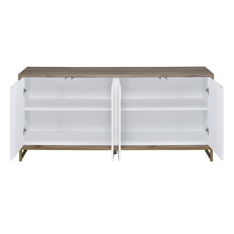 Paavan - Console Cabinet - White Marble Print Oak & Champagne - R&R Furniture Gallery (Fountain Valley, CA)