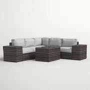 Modern Patio Rattan Sectional Set With Cushions - R&R Furniture Gallery (Fountain Valley, CA)