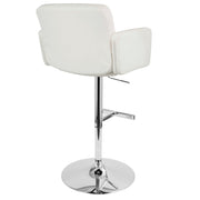 Lumi Source Stout contemporary adjustable barstool with swivel, bar height 28-30 inches, featuring modern design and wooden accents.