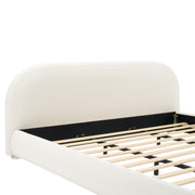 Upholstered Simple Modern Bedroom Bed With Curved Headboard - R&R Furniture Gallery (Fountain Valley, CA)
