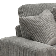 Tavia - Reversible Sectional Sofa With 6 Pillows - Gray Corduroy - R&R Furniture Gallery (Fountain Valley, CA)