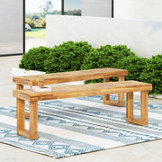 Noble House Nestor bench with wooden seat and metal legs, ideal for entryways or living room decor.