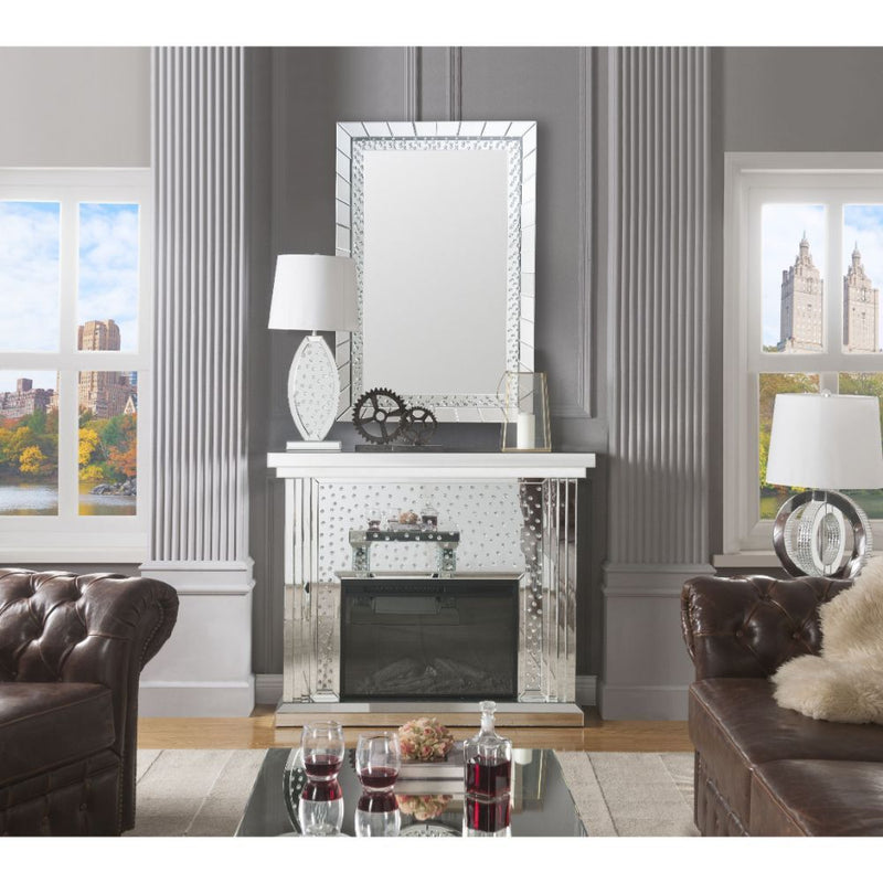 Nysa - 40" Fireplace - Mirrored & Faux Crystals - R&R Furniture Gallery (Fountain Valley, CA)