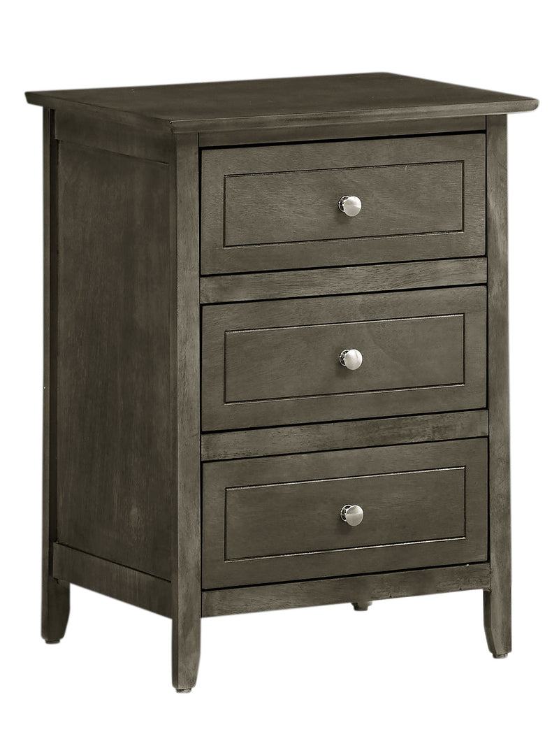 Glory Furniture Dove Tailed Drawers 3 Drawer Accent Nightstand with wooden finish and modern design.