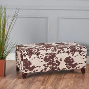 Brown multi storage ottoman by Noble House featuring a cushioned top and spacious interior for versatile home organization.