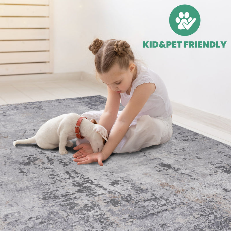 Marfi - 6' X 9' Abstract Area Rug - Ivory / Taupe