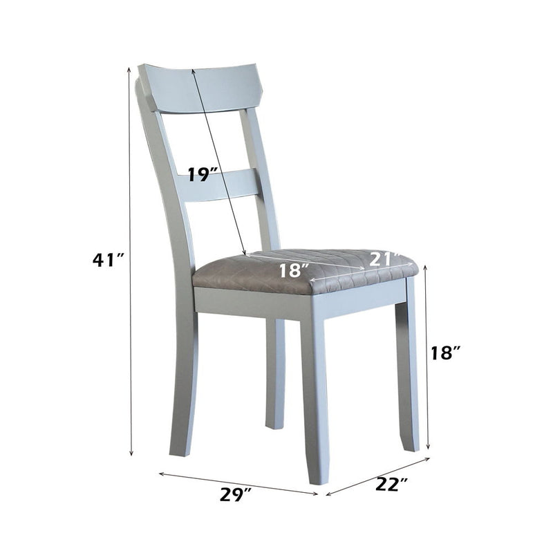 House Marchese - Side Chair (Set of 2) - Two Tone Gray Fabric & Pearl Gray - R&R Furniture Gallery (Fountain Valley, CA)