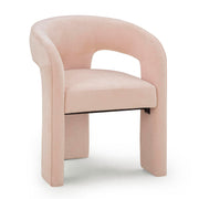 TOV Furniture Malone dining arm chair with upholstered seat and back, wooden legs, stylish modern design.
