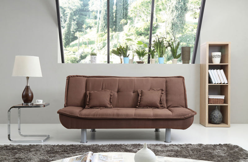 Glory Furniture Lionel futon sofa bed with modern design, featuring a comfortable fabric upholstery and versatile seating and sleeping options.