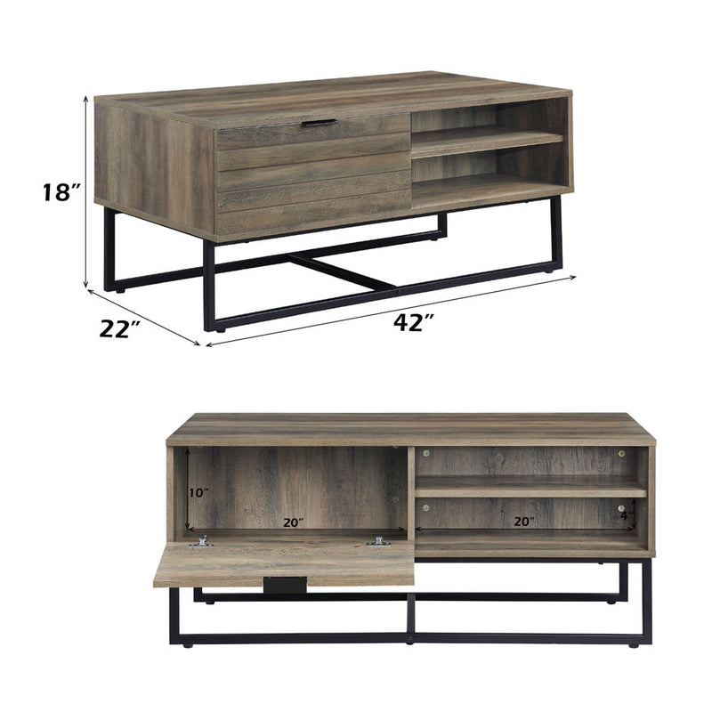 Homare - Coffee Table - Rustic Oak & Black - R&R Furniture Gallery (Fountain Valley, CA)