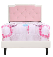 Button tufted upholstered bed by Glory Furniture, showcasing a cozy, plush design with elegant tufted headboard for comfortable sleep.