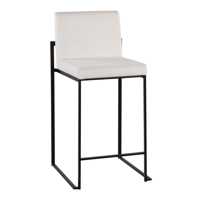 Lumi Source Fuji modern high back counter stool set with sleek design and contemporary style, perfect for stylish seating.