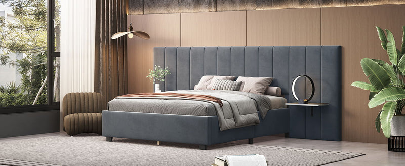 Upholstered Platform Bed With Big Headboard - R&R Furniture Gallery (Fountain Valley, CA)