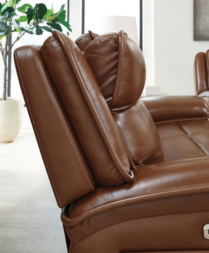 Healy Pier - Power Reclining Sofa / Adj Headrest - Chocolate - R&R Furniture Gallery (Fountain Valley, CA)
