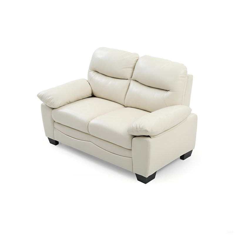 Glory Furniture Marta stationary loveseat with plush fabric upholstery and cushioned armrests, ideal for cozy living room seating.