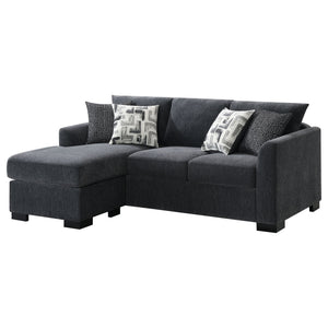 Pacheco - Upholstered Sleeper Sectional Chaise Sofa With Pocket Coils And Reversible Cushions - Dark Gray