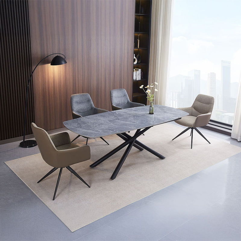 Hester - Arm Chair (Set of 2) - Gray Fabric - R&R Furniture Gallery (Fountain Valley, CA)