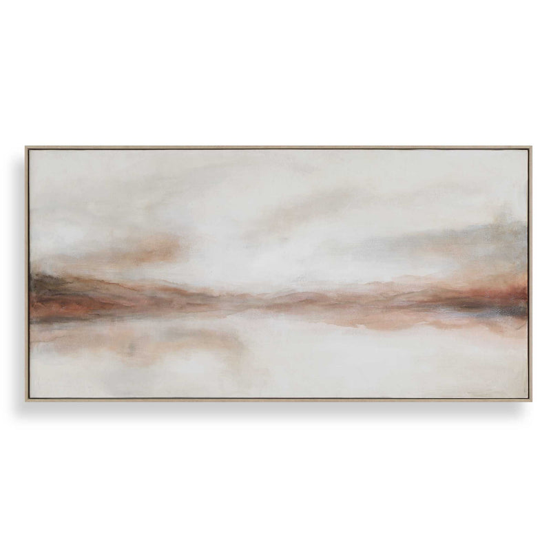 Haze In The Horizon - Landscape Painting - Brown / Orange / White