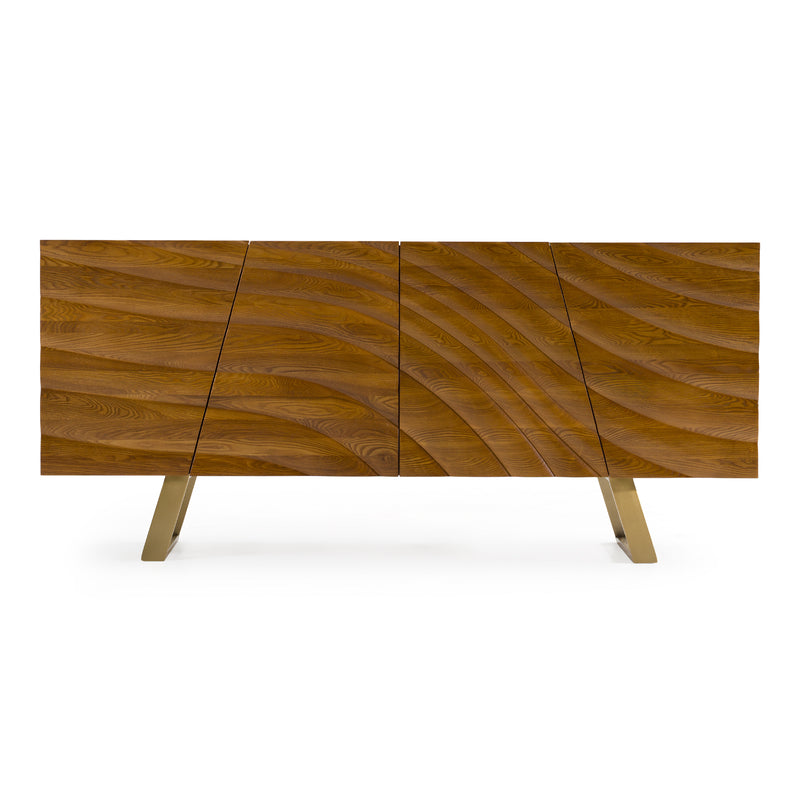 Finley Mid-Century Walnut & Gold Buffet — view 4