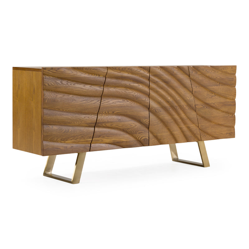Finley Mid-Century Walnut & Gold Buffet — view 5