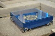LS538 Emma Modern White Coffee Table w/ Glass Top — view 2