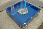 LS538 Emma Modern White Coffee Table w/ Glass Top — view 3