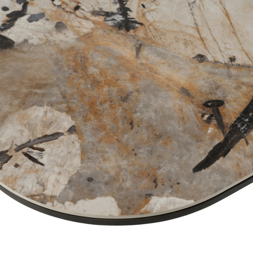 Finsbury - Modern Ceramic + Dark Grey Brass Oval Dining Table — view 2