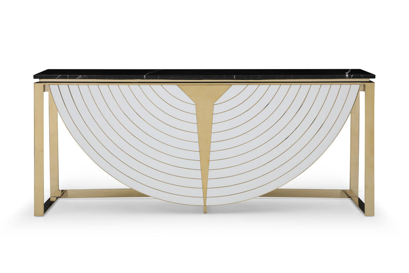 Flavio - Gold + Marble Console Table — view 2