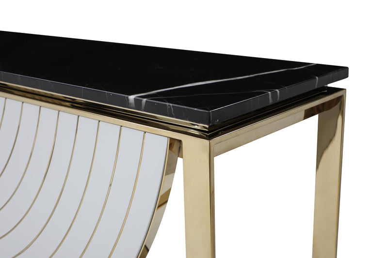 Flavio - Gold + Marble Console Table — view 3