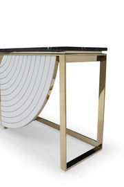 Flavio - Gold + Marble Console Table — view 4