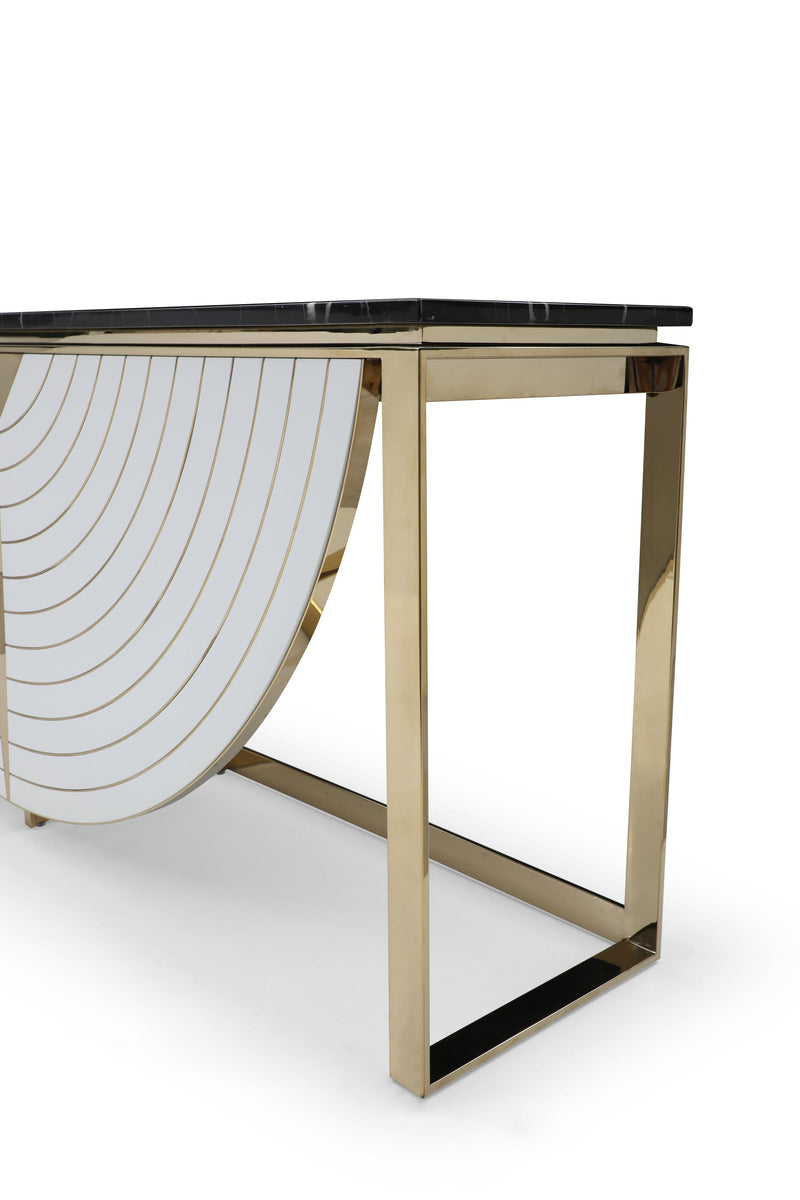 Flavio - Gold + Marble Console Table — view 4