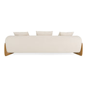 Fleury - Contemporary Cream Fabric and Walnut Sofa — view 5