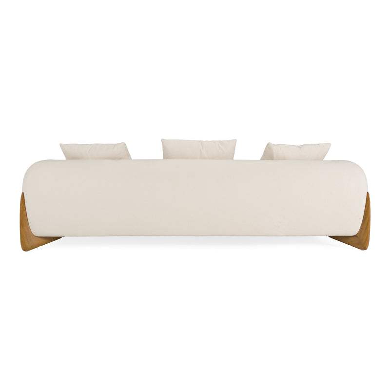 Fleury - Contemporary Cream Fabric and Walnut Sofa — view 5