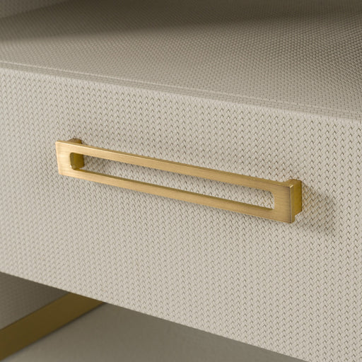 Florence - Modern Beige Leatherette + Gold Nightstand — view 2