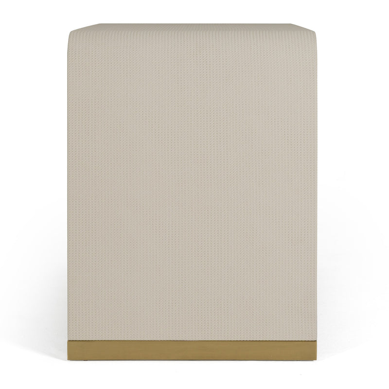 Florence - Modern Beige Leatherette + Gold Nightstand — view 3