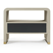 Florence - Modern Beige Leatherette + Gold Nightstand — view 4