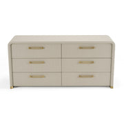 Florence - Modern Beige Leatherette + Gold Dresser