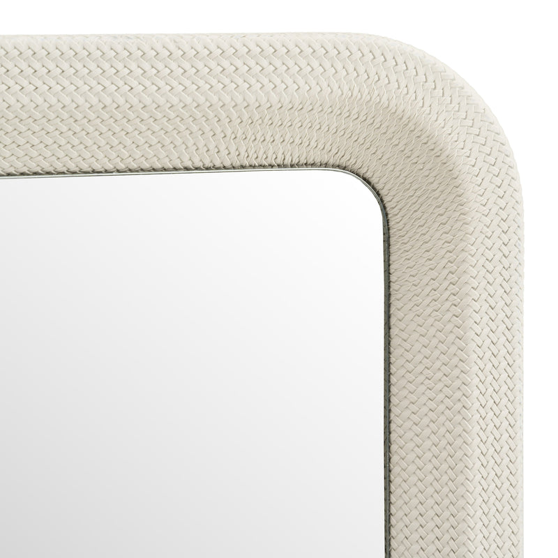 Florence - Modern Beige Leatherette Mirror — view 2