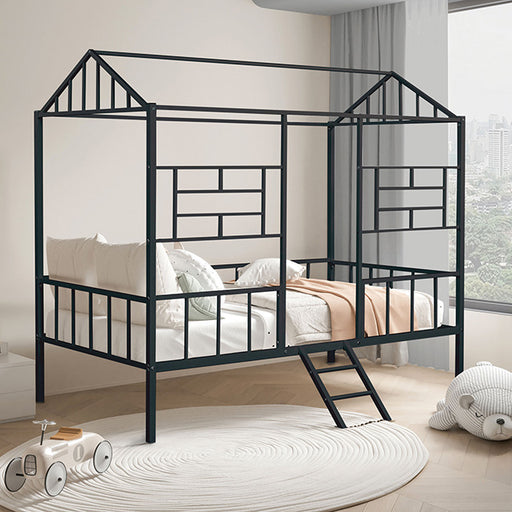 Rhonda Twin Loft Bed White, Silver, & Black - R&R Furniture Gallery (Fountain Valley, CA)