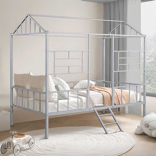 Rhonda Twin Loft Bed White, Silver, & Black - R&R Furniture Gallery (Fountain Valley, CA)