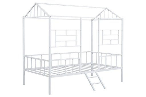 Rhonda Twin Loft Bed White, Silver, & Black - R&R Furniture Gallery (Fountain Valley, CA)