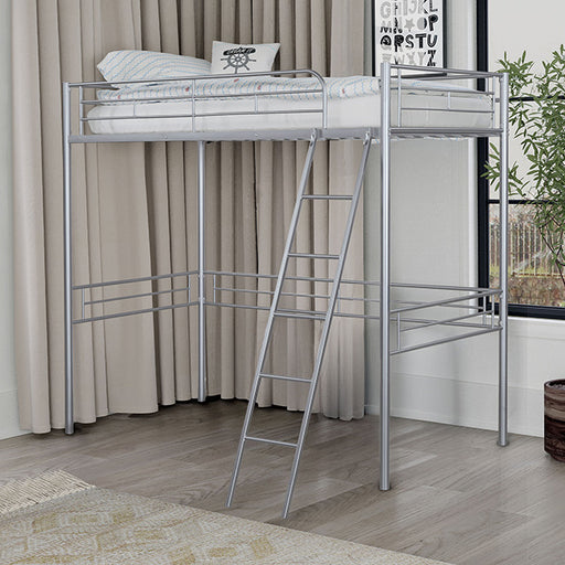 Myles Twin Loft Bed White, Silver & Black - R&R Furniture Gallery (Fountain Valley, CA)