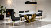 Portanova Gold Chair (2/CTN) - R&R Furniture Gallery (Fountain Valley, CA)