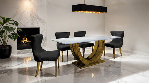 Portanova Gold Chair (2/CTN) - R&R Furniture Gallery (Fountain Valley, CA)